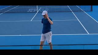 Jannik Sinner v Karen Khachanov court level footage - Great Ocean Road Open 2021 - Semifinal