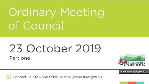 Ordinary Meeting of Council 23 October 2019 - part one