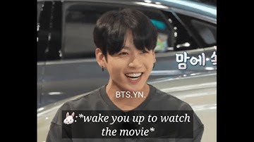 Bts reaction when you were watching a love movie and fall asleep his leg