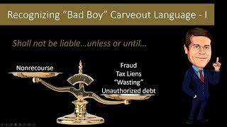 Bad Boy Carveouts (Springing Guaranties) -  I