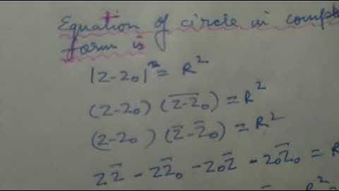 Circle equation in COMPLEX FORM