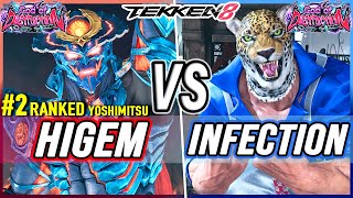 T8 🔥 Higem (#2 Ranked Yoshimitsu) vs Infection (King) 🔥 Tekken 8 High Level Gameplay