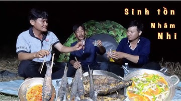 Đêm Sinh Tồn Cắm Câu Cá Lóc Đêm Cá Dính Kinh Khủng Khi Nước Rút Cạn Đồng |T343