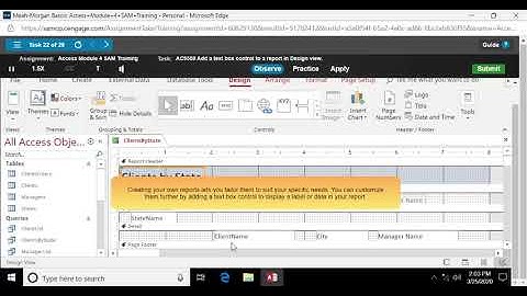 MindTap - Cengage Access how to add a text box to a report in Design view