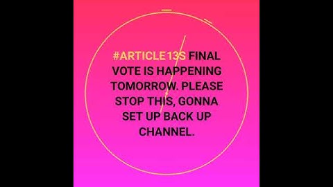 Article 13s final vote is tomorrow... #SaveYourInternet