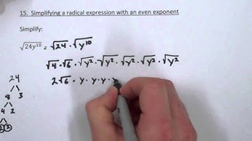 PreTest 15   Simplifying a Radical Expression with an Even Exponent