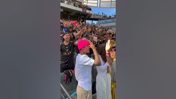 Sia, Justin Bieber, Hailey Bieber and Jaime Camil cheer at LAFC soccer game