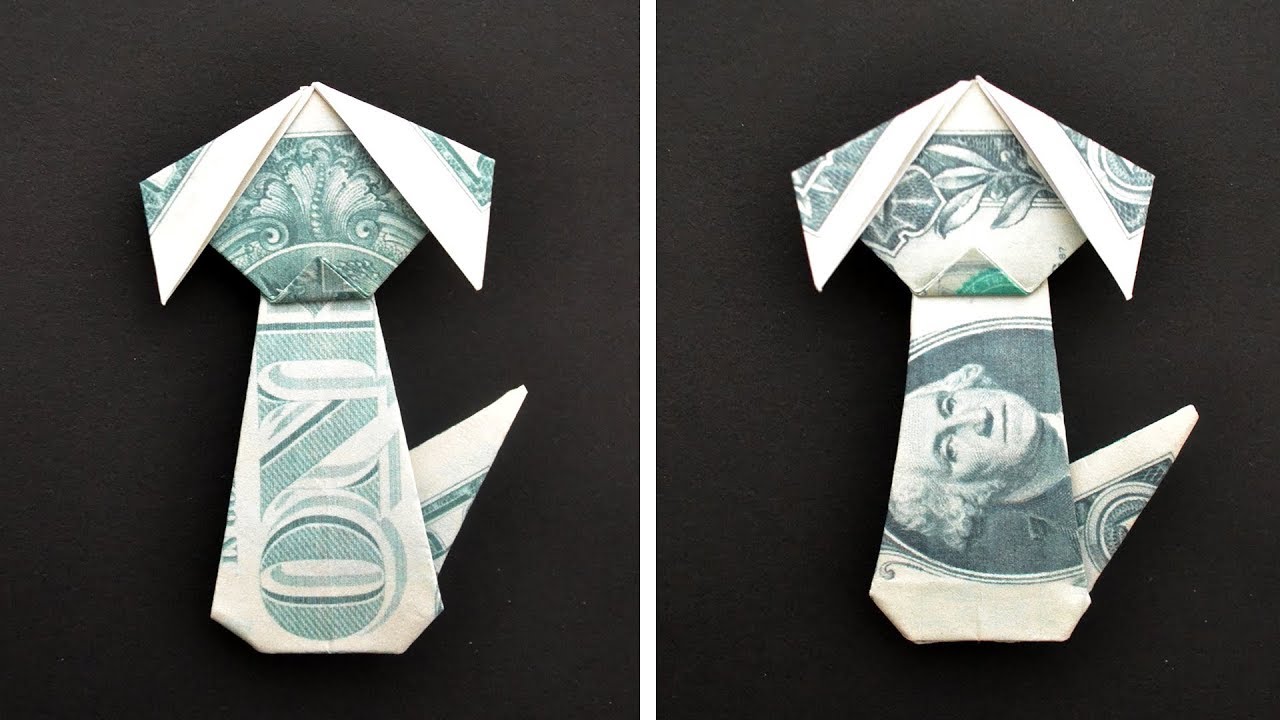 My MONEY DOG Dollar Animal Origami Tutorial DIY by NProkuda YouTube