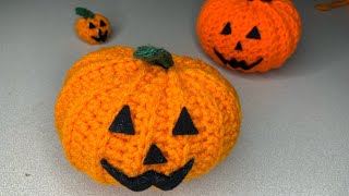 Pumpkin or Jack-O-Lantern crochet tutorial. Easy beginner friendly pattern