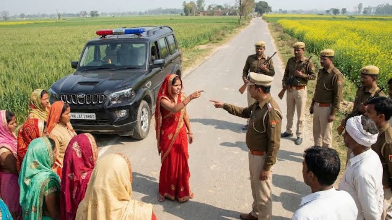 एक अकेली गांव की महिला दरोगा पर भारी पड़ गई।।