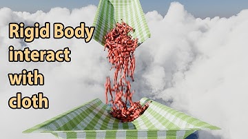TEST Rigid body interact with cloth - ragdolls - Blender animation - RBDLAB addon - Cloudscapes