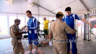 Athletes undergo security check in India