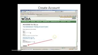 Create a WIDA Log-in screenshot 2