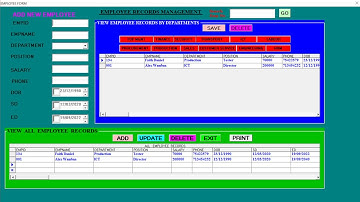 Employee Records Management System project created with VB6.0 and Microsoft Access. #VisualBasic6