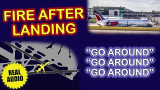 Fire after landing. Gear collapse | Red Air SRL MD-82 | Miami, Real ATC