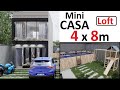 CASA PEQUENA DE 4 x 8 METROS   COM PISCINA