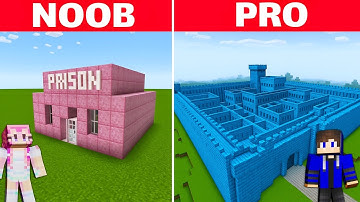 NOOB vs PRO: BEST PRISON BREAK BUILD CHALLENGE in Minecraft