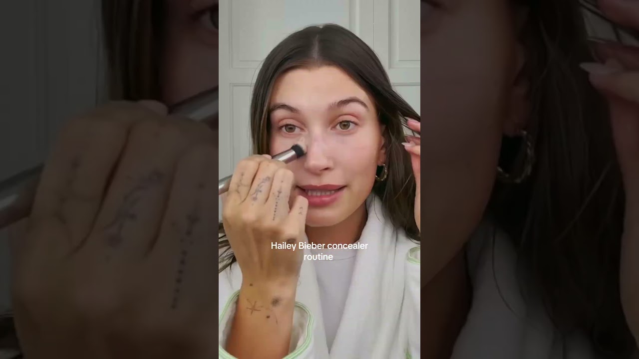 Пробую вирусный способ нанесения консилера, как у Хейли Бибер 👀 