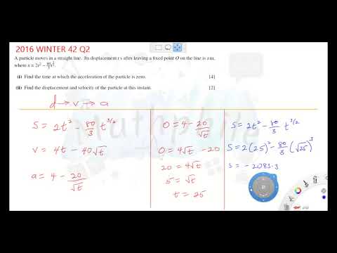 CAMBRIDGE A-LEVEL MECHANICS (KINEMATICS) PAST QUESTIONS: [WINTER 2016 AND WINTER 2018]