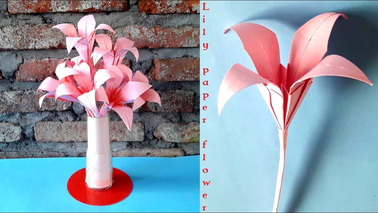 Cara membuat origami  bunga  lily  kertas how to make 