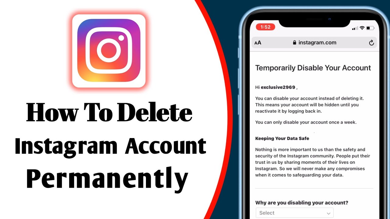How To Delete Instagram Account (2021) Update YouTube