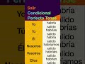 How to conjugate Spanish verb Salir (to go out, to leave) in Condicional Perfecto tense.