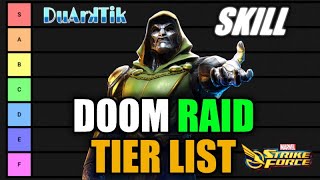 DOOM RAID TIER LIST | SKILL | BEST CHARACTERS TO INVEST | MARVEL STRIKE FORCE | MSF