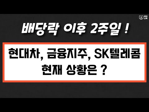 배당락 이후 2주가 지났다 ㅣ 현대차 4대 금융지주 KB 신한 하나 우리 SK텔레콤 현재 상황은 