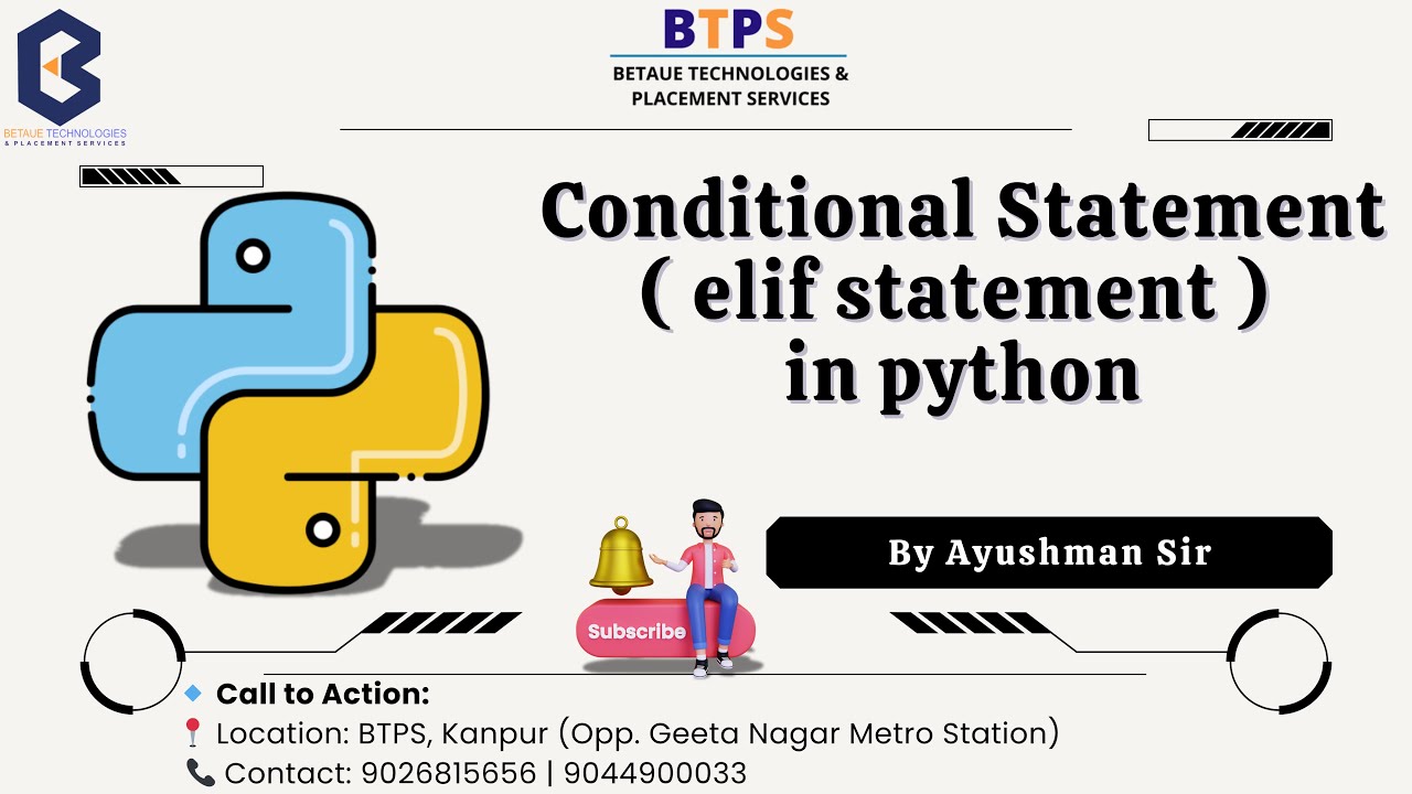 Conditional Statement ( elif statement ) in Python || #btps #coding # ...