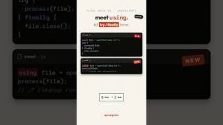 The 'using' keyword in 60 seconds (JS auto-cleanup)