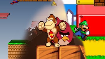 SSF2 Mods: Donkey Kong Resprite W.I.P. / Luigi V2 W.I.P. / Target Test Level