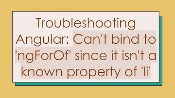 Troubleshooting Angular: Can