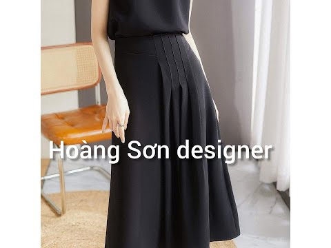 Day cắt may cơ bản:hướng dẫn cách cắt chân váy xếp ly lệch theo mẫu|Hoàng Sơn designer, cắt chân váy