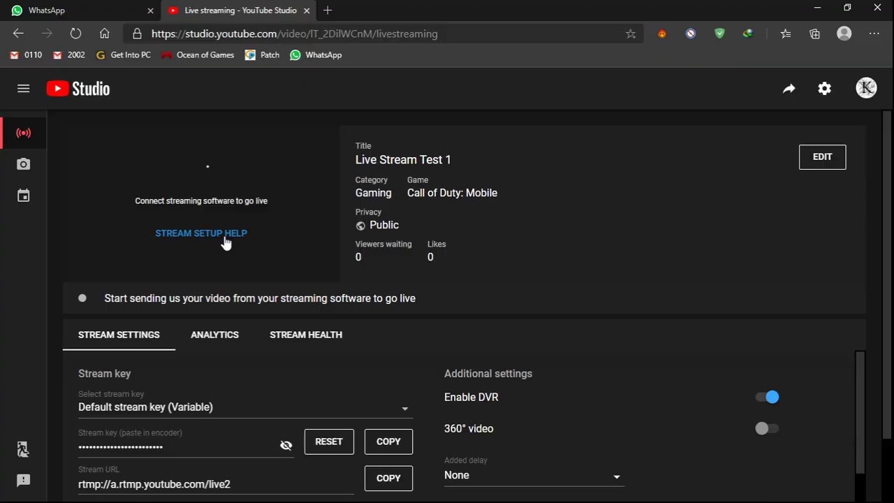 Live Stream Test 1 - YouTube
