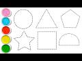 2D Shapes for Kids | Drawing and Coloring Activities | Rhymes Collection | Dotted Line Tracing Video