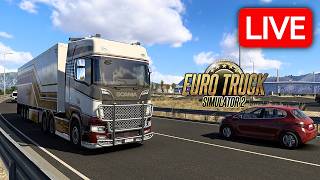 Truck Simulator for the First Time with a REAL Steering Wheel (Day 2) - Euro Truck Sim 2 LIVE 🔴