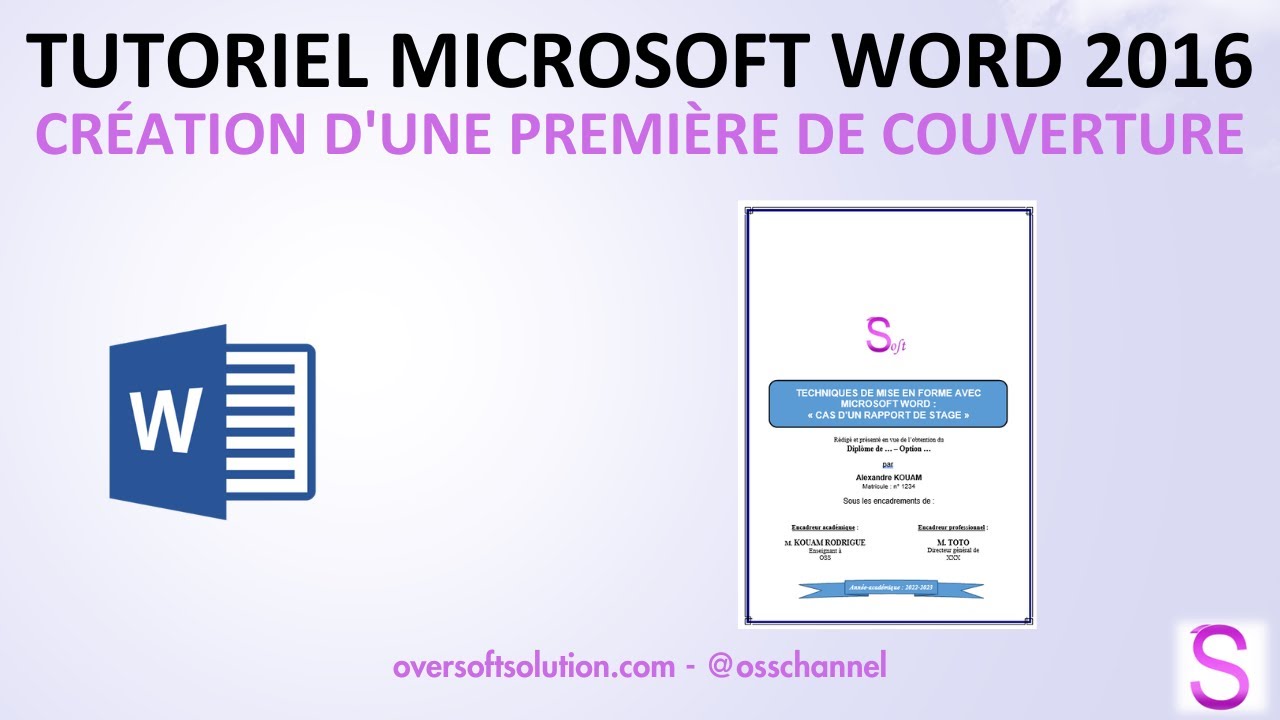 Page De Garde Deja Faite Sur Libre Office www.youtube.com