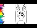 Bluey From Bluey and Bingo Drawing, Painting &amp; Coloring For Children and Toddlers_ Easy Art 