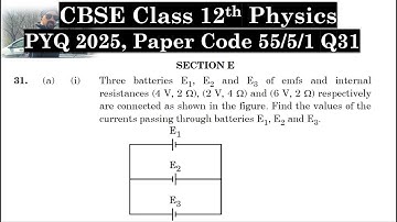 Class 12th Physics | Answer Key 2025 | CBSE Board | PYQ 2025 | Paper Code 55-5-1 | Set 1 | Q31