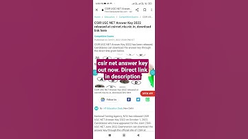 #csirnet 2022 | answer key | released | download link |