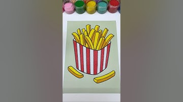 Satisfying Art 🌈  Crunchy Fries #shorts