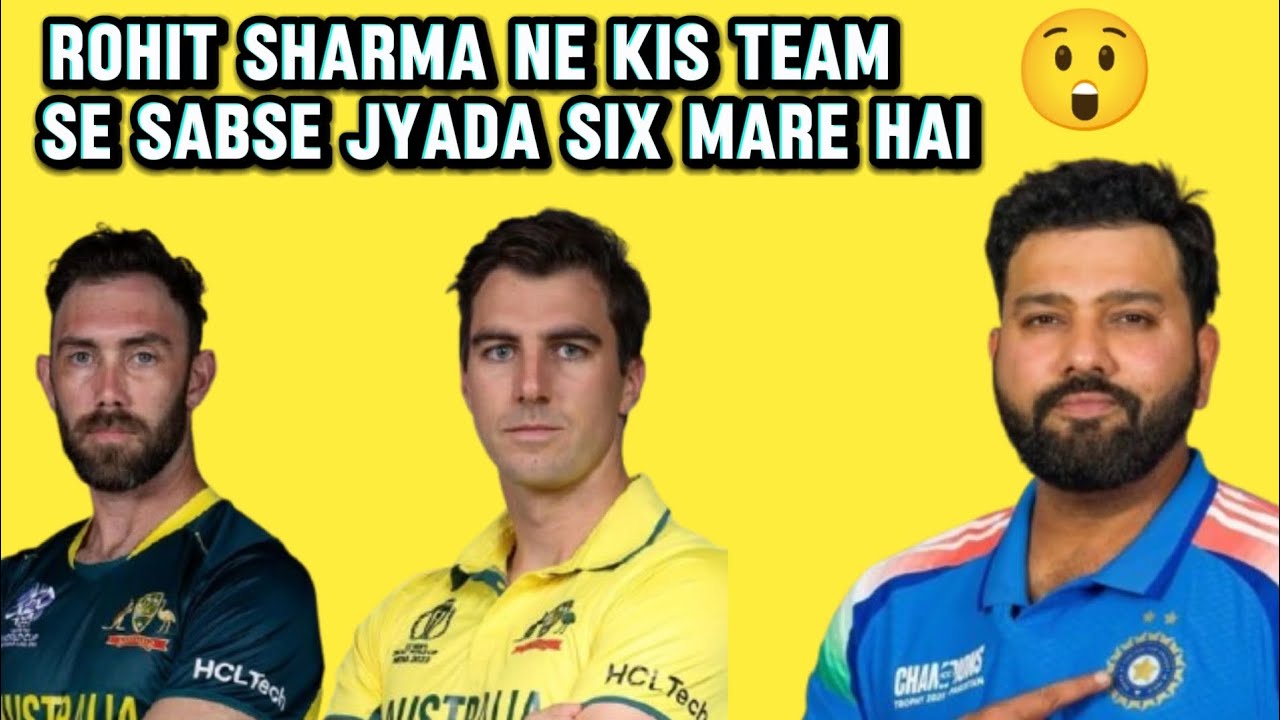 Rohit sharma most six team 😲