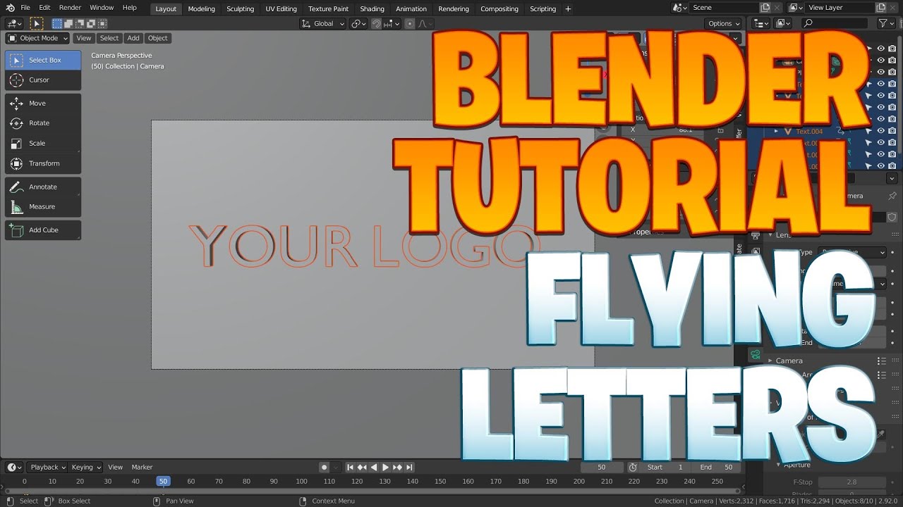 Blender logo animation series No. 4 Letters flyingin animation YouTube
