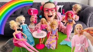 Barbie Videoları!Ada Barbie  İçin Kuaför Oldu!Kız Evcilik Videosu,Barbie Bebek Videosu@Barbie