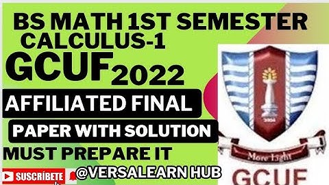 Calculus-I Affiliated Colleges Final Paper with solution 2022| BS Math 1st semester Calculus-I paper