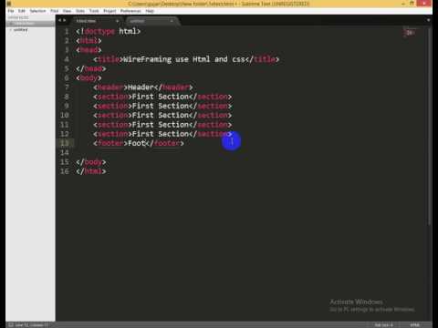 1st lecture wireframing  using html and css