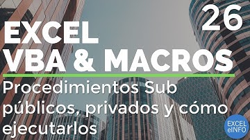 Curso Excel VBA y Macros - Cap. 26 - Procedimientos Sub públicos, privados y cómo ejecutarlos