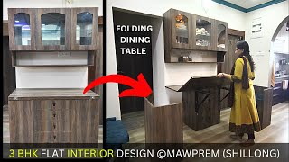 Folding dining table | Multipurpose folding table | 3 bhk flat interior design Wealth