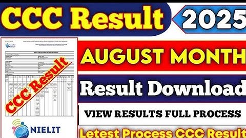 How to Check CCC Result 2025 | How to Download NIELIT CCC Certificate |CCC Result kaise check kare