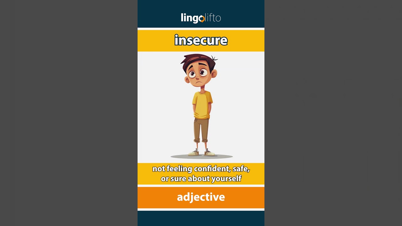 🇬🇧 Insecure Meaning : Flash Card : Learn English Vocabulary
